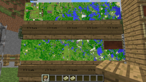 Minecraft map wall showing scale